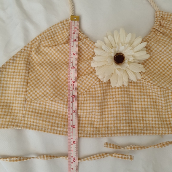 Afends Gingham Halter Crop Top Size 8 - Picture 6 of 8
